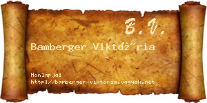 Bamberger Viktória névjegykártya